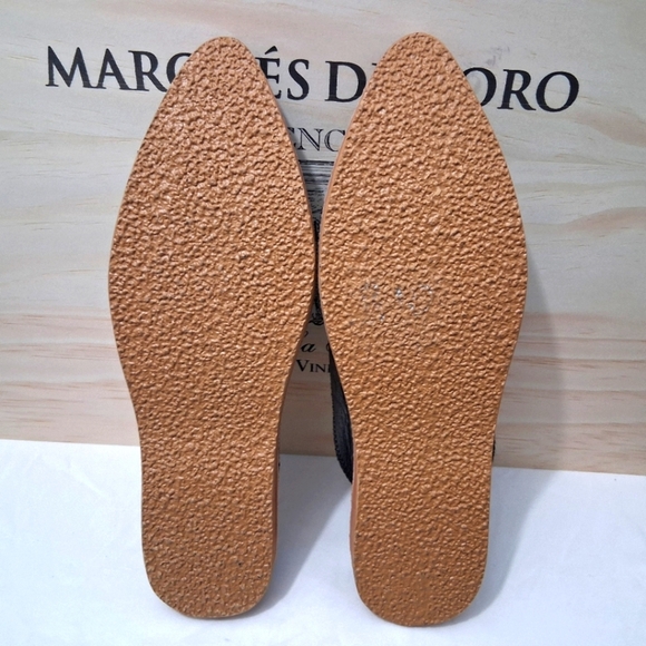 Hamsa Slippers Black Leather Embossed Slides Pointed Toe EU 42 US 11 - Picture 10 of 14